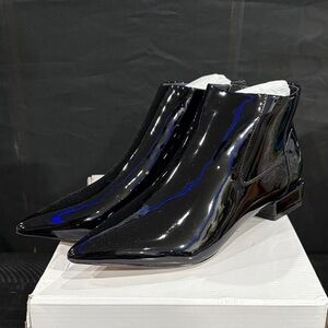 VHNY Black Patent Pointed Ankle Boots - New without box